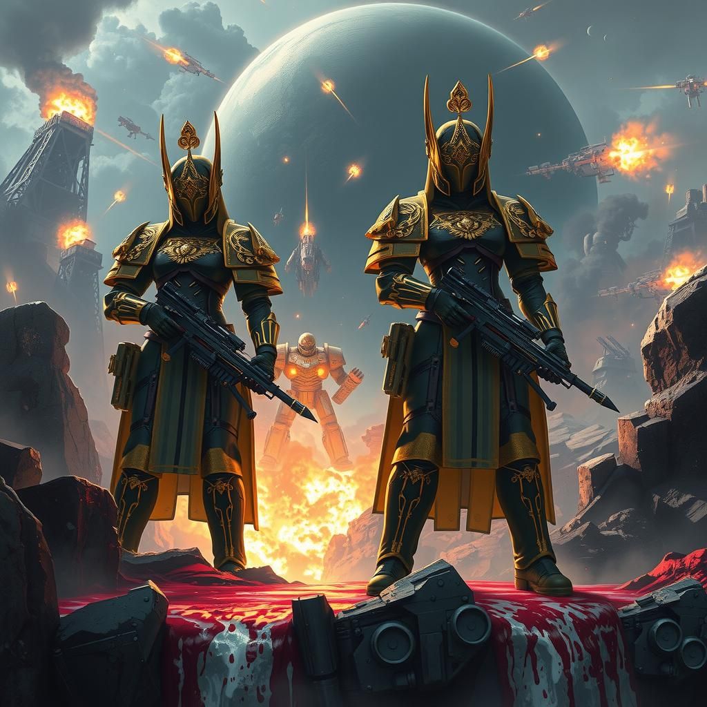 Adepta Sororitas in Epic Battlefield Landscape