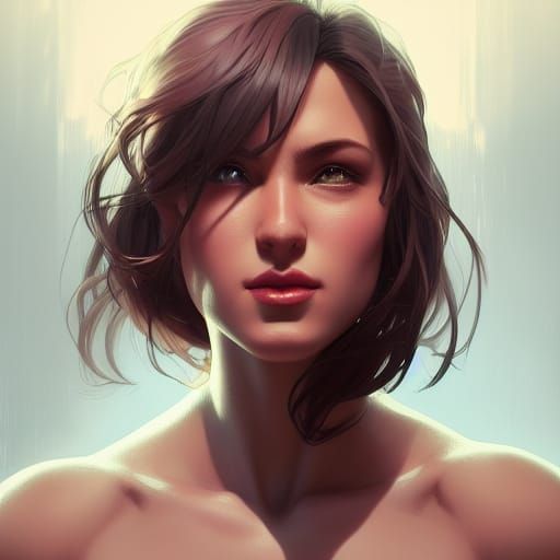 Detailed Portrait of a Sweet Muscle Girl