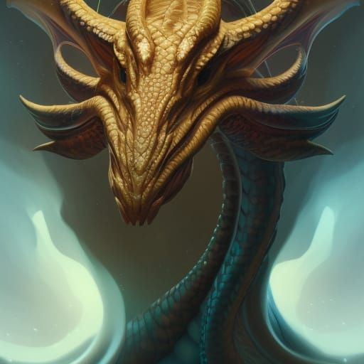 Detailed Wyrm Dragon Portrait in Hyperdetailed Style