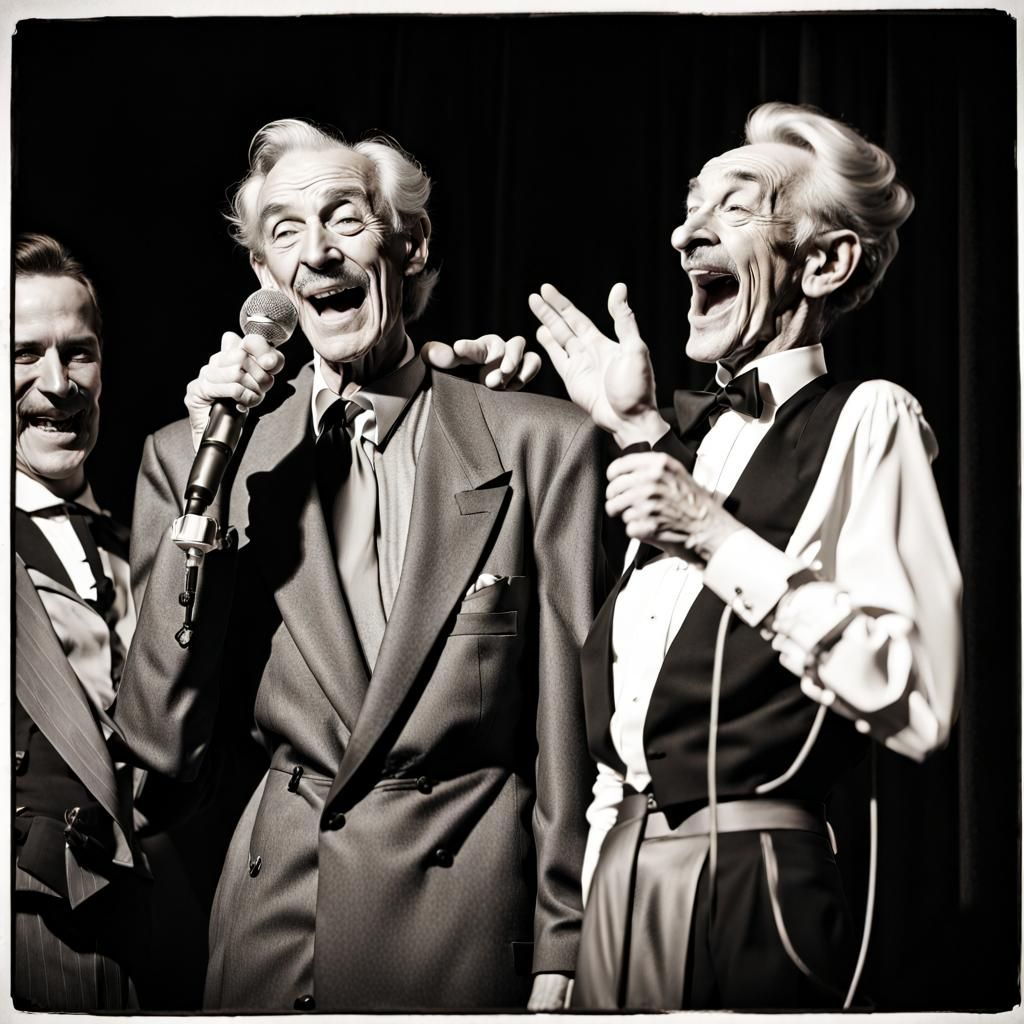 Funny Old Man on Stage in Tom of Finland Style