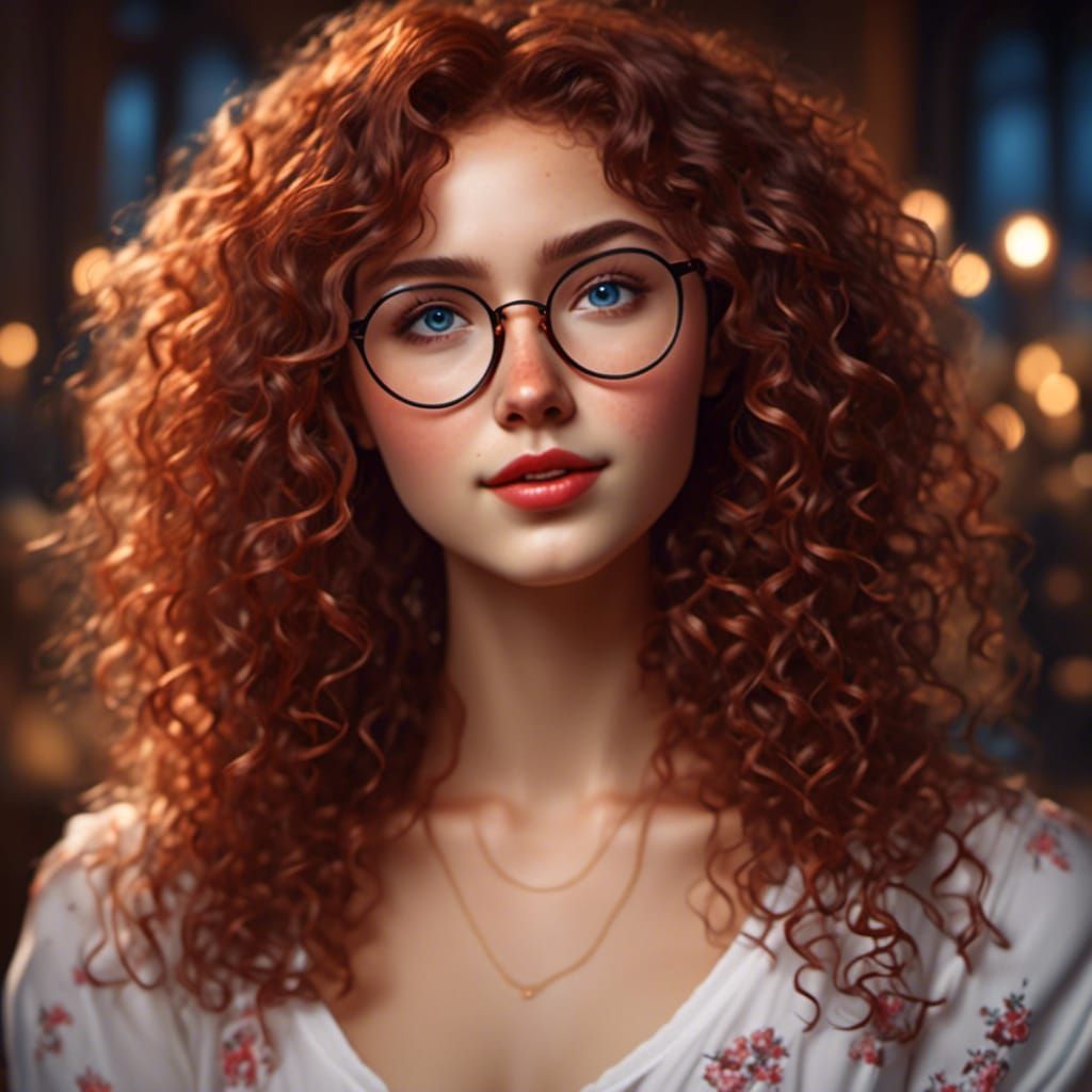 Voluptuous French Girl Portrait in Anime Style