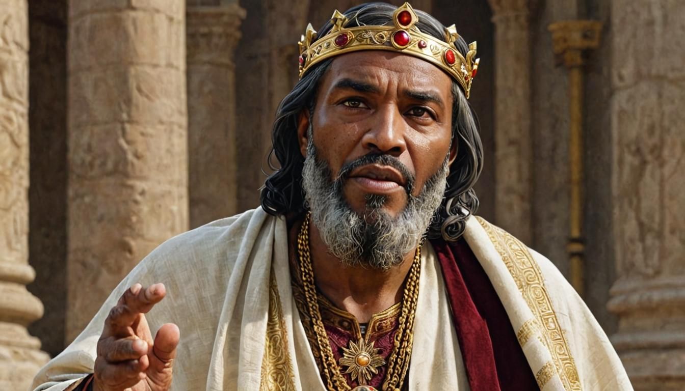 Solomon's Wisdom Request: A Hyperrealistic Depiction