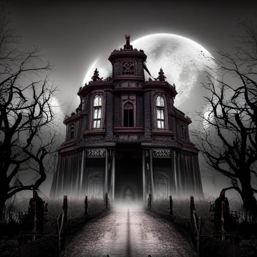 Creepy Haunted Forest with Ghosts and Skeletons