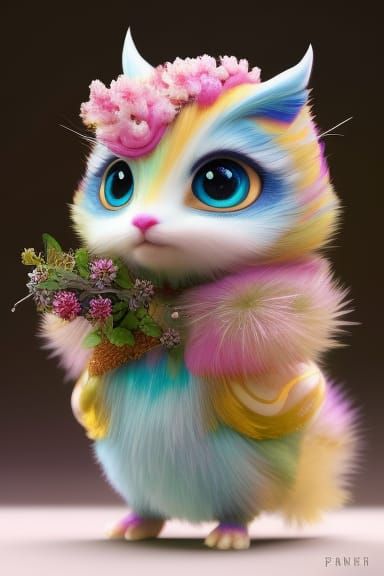 Candy Punk Cupcake Portrait in Digital Art Style