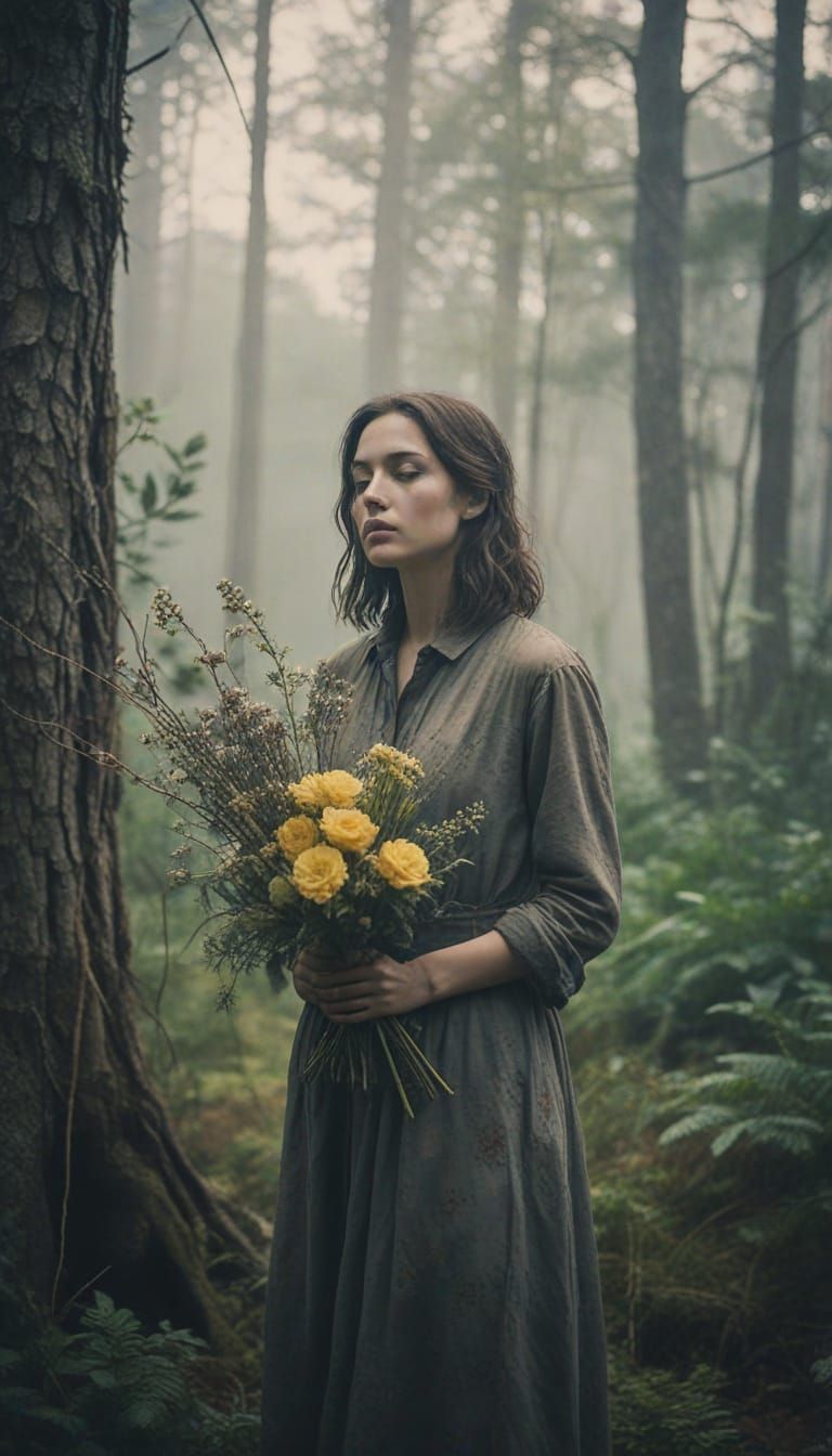 Surrealist Postcard in Distressed Vintage Style