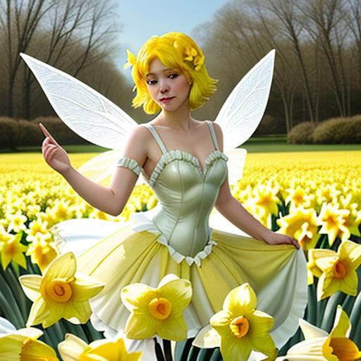 Daffodil Fairy Whimsical Illustration