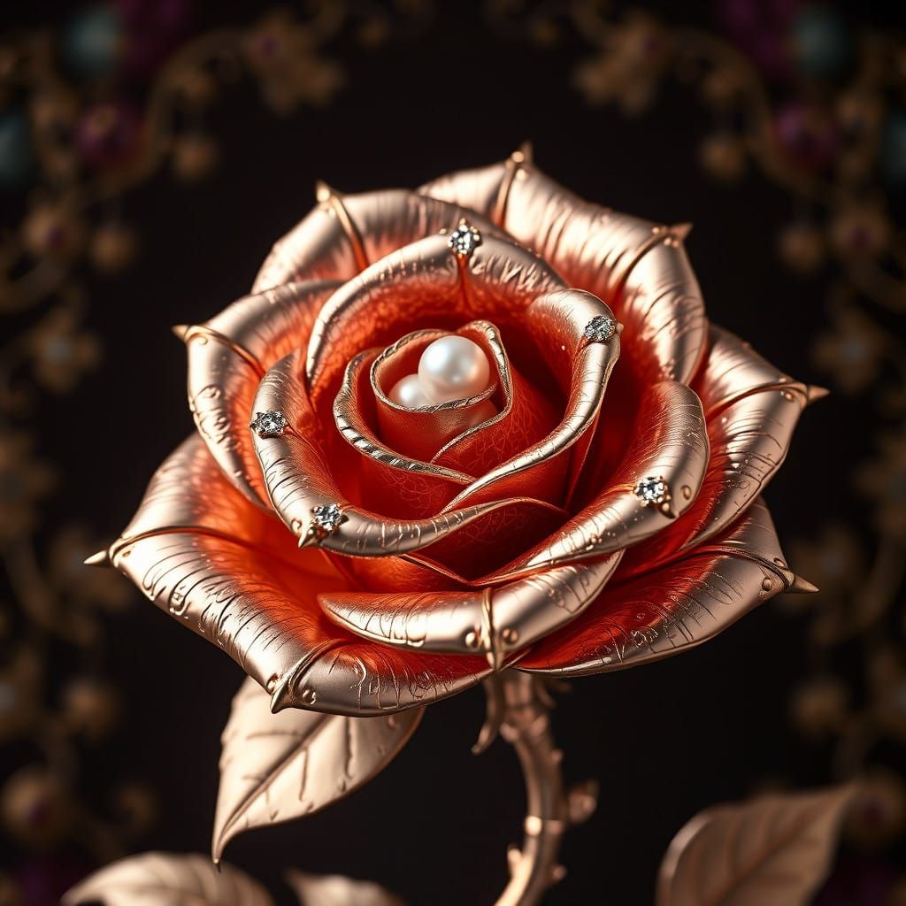 Luxurious Rose in Dark Fantasy Style