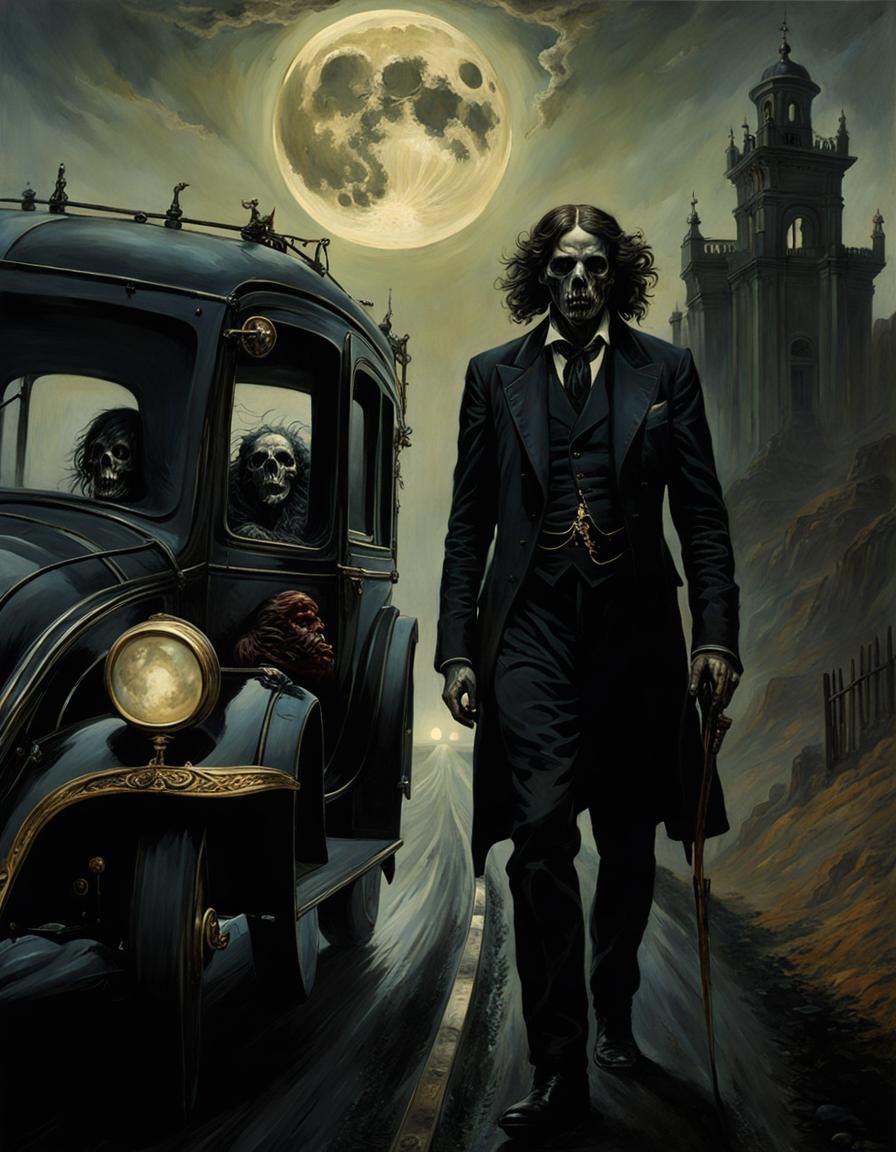 Macabre Cronenberg Monster in Wasted Landscape