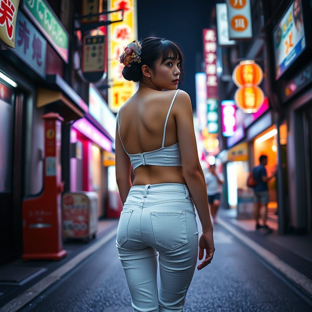 Geisha in Jeans: Hyper-Realistic Tokyo Street Photography