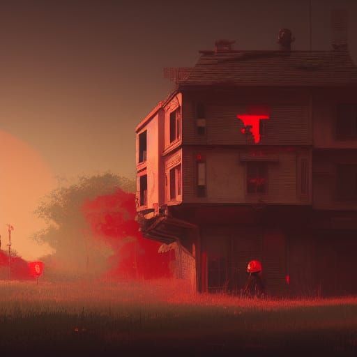 Alarming Red Landscape by Studio Ghibli