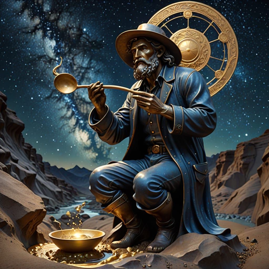 Art Nouveau Sculpture of Gold Prospector