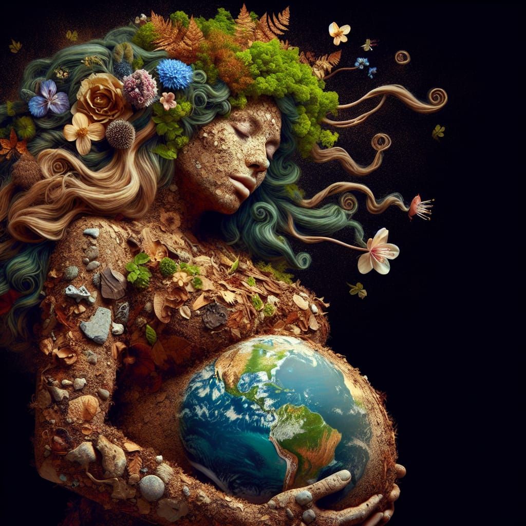 Gaia Cradles the Earth Within