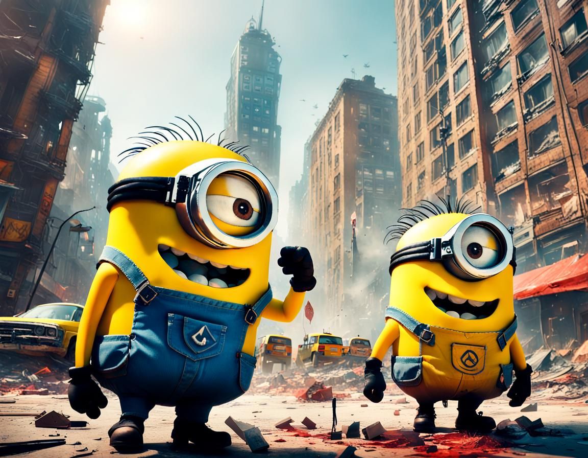Minions in the crumbled city