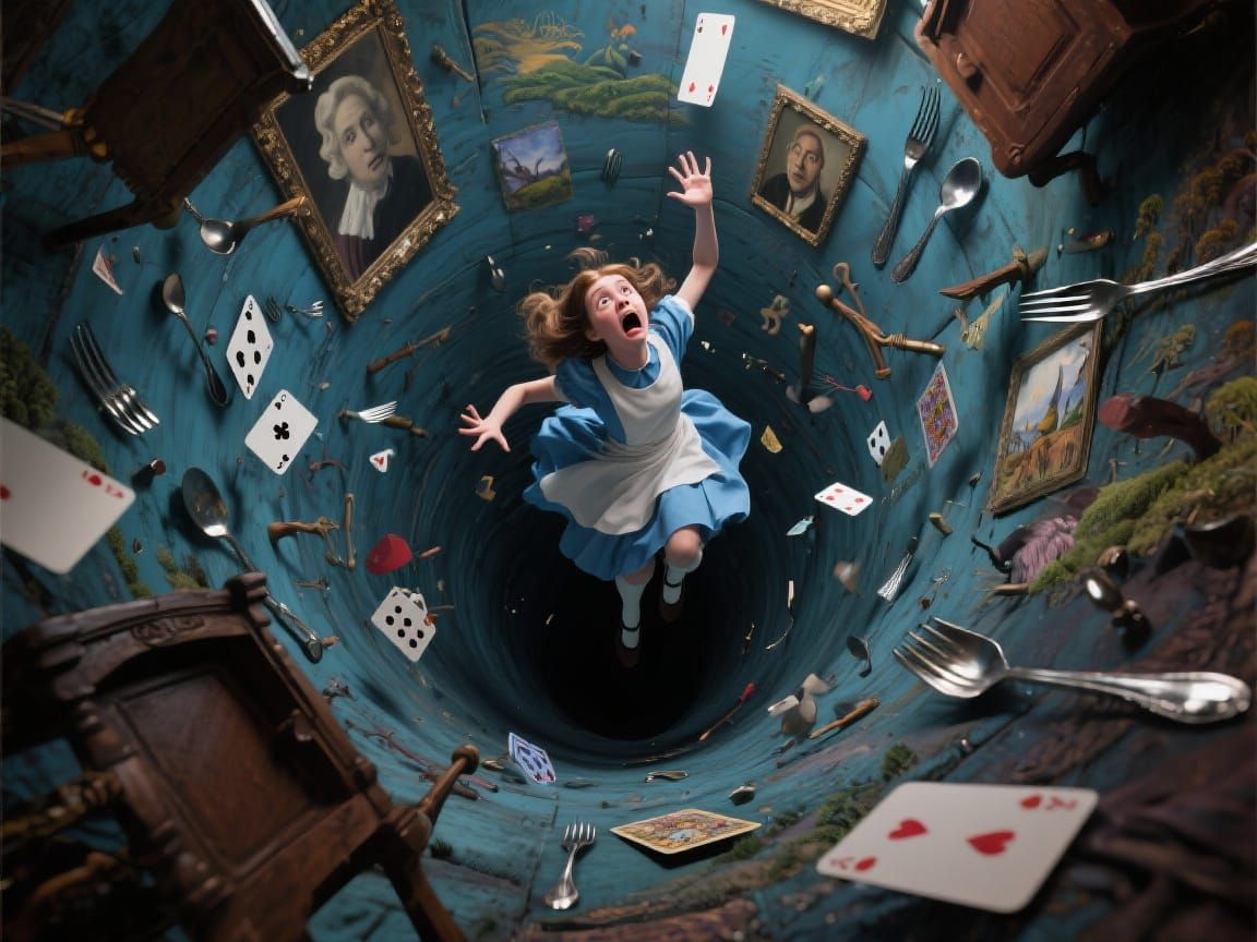 Alice in Wonderland Falling: Cinematic Surrealism