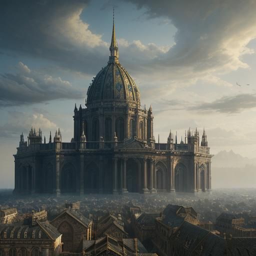 Epic Old Buildings in Dramatic Digital Painting