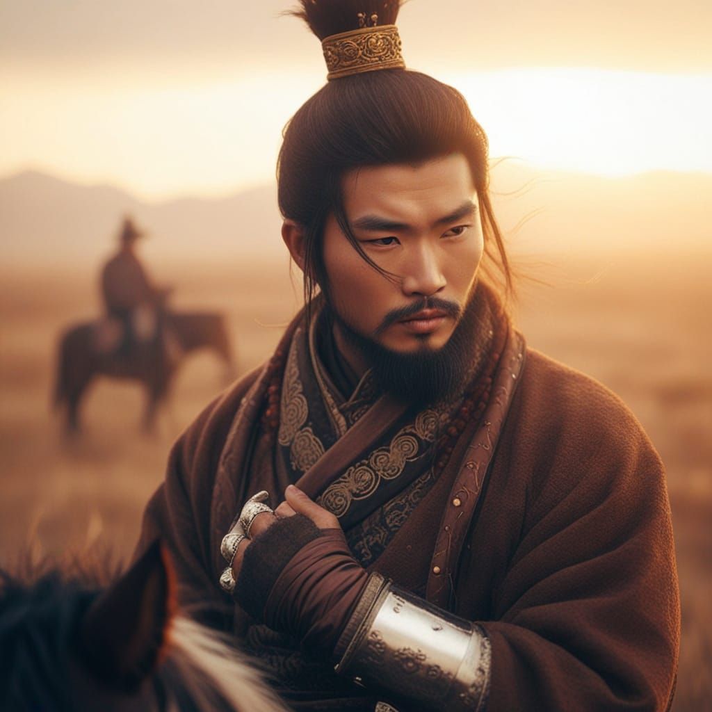 Mongolian Prince Returns to the Steppes in Golden Light