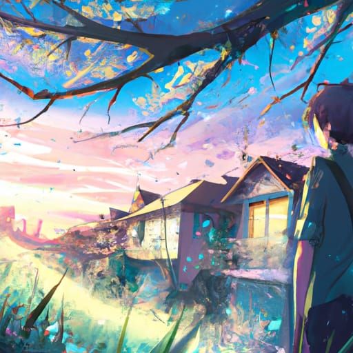 Ghibli-Style Anime Key Visual of Lingering Dreams