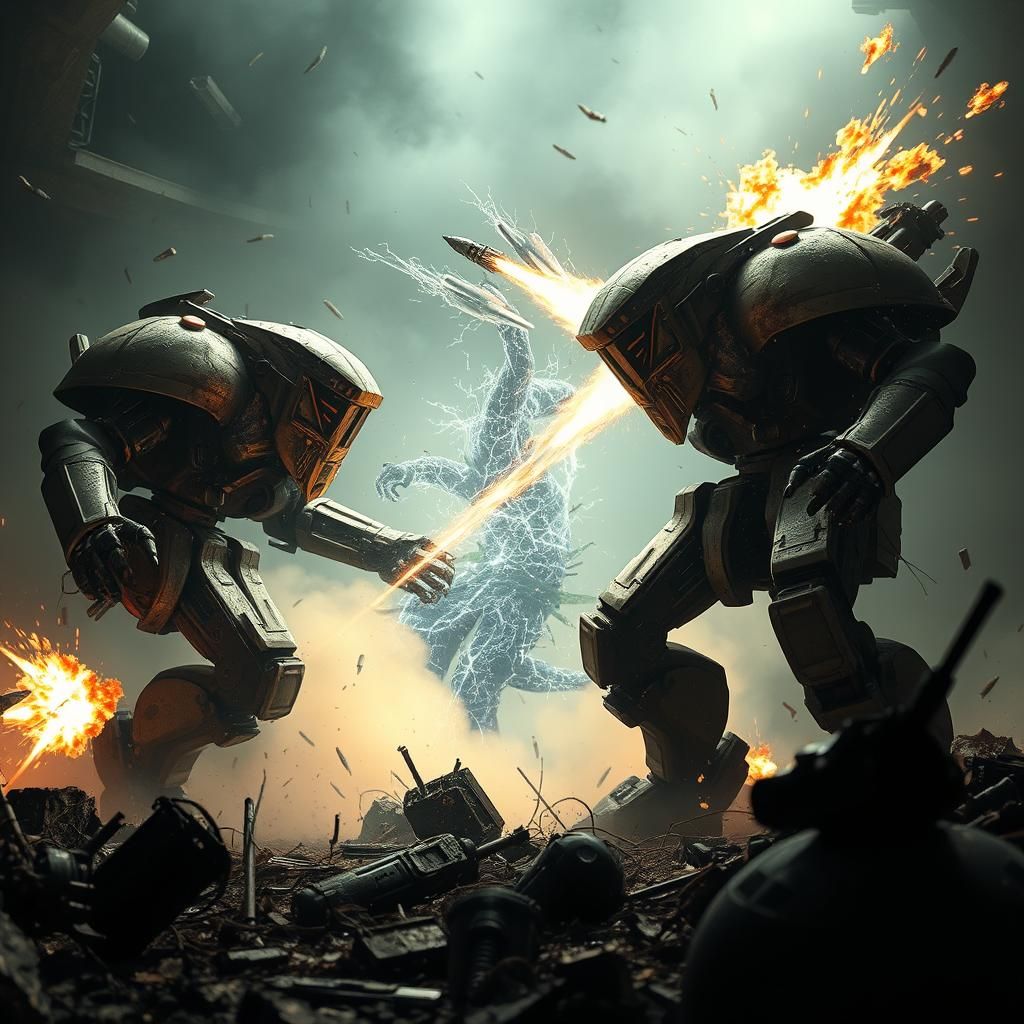 Battle Mechs Clash in Sci-Fi Arena
