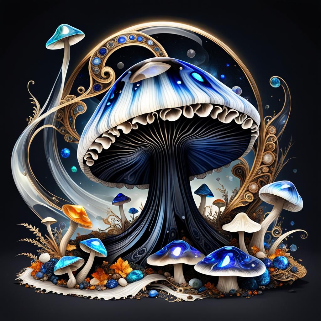 Sumptuous Blue Sapphire Mushroom