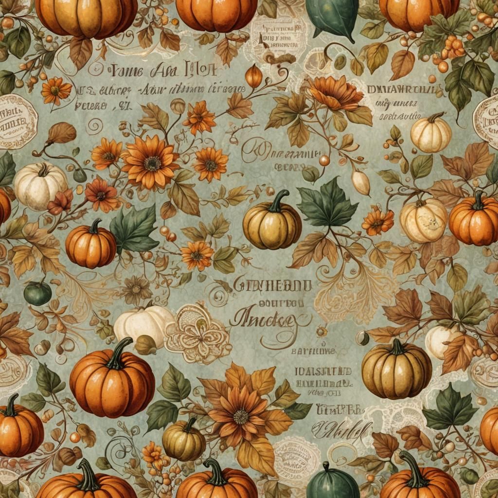 French Autumn Stationery with Antique Typography