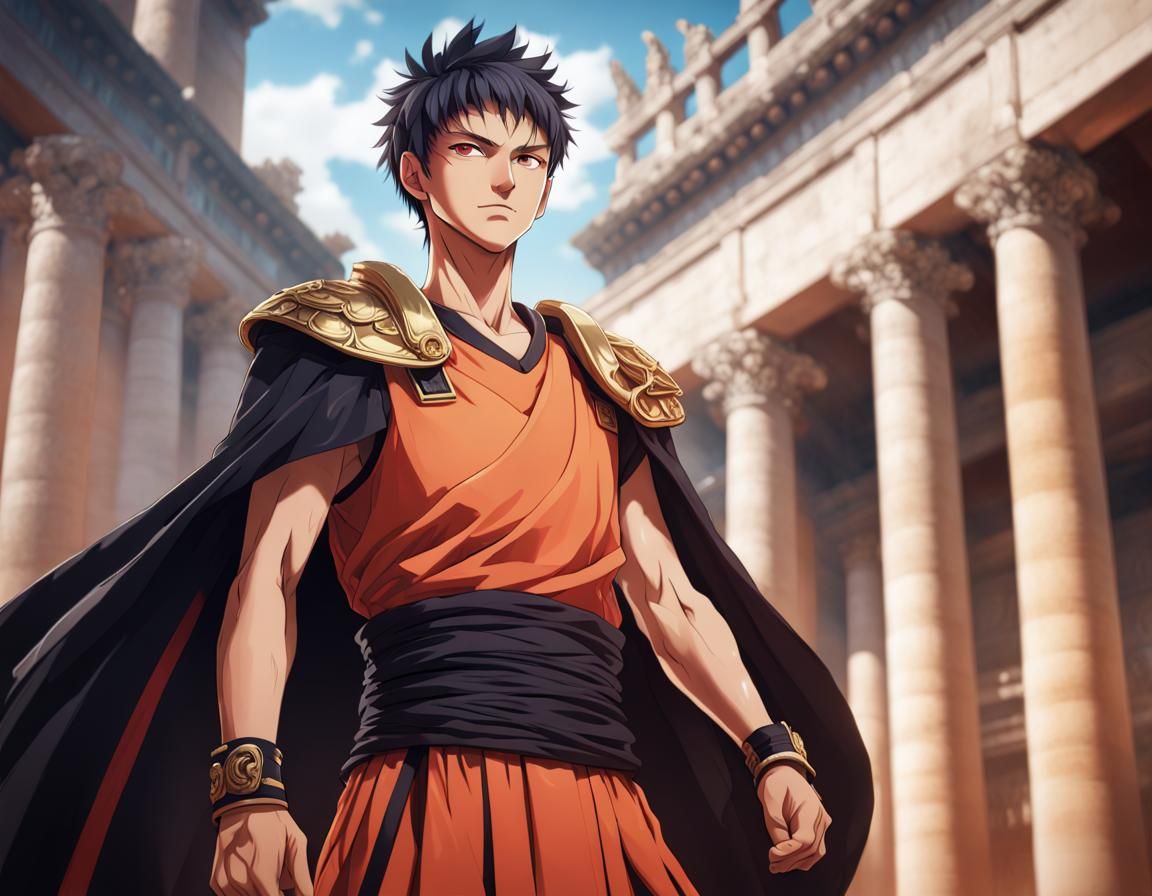 Roman Emperor Character Portrait in Splash Art Style