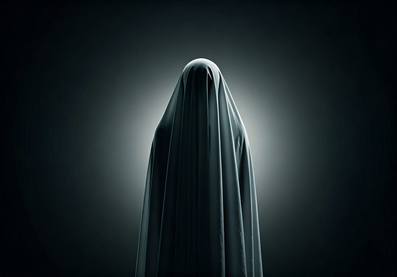 Ethereal Figure Merges with Atmosphere in Dark, Mystical Sce...