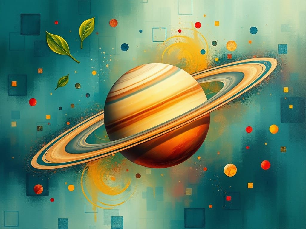 Mysterious Oil Painting of Celestial Orbs in Swirling Fog