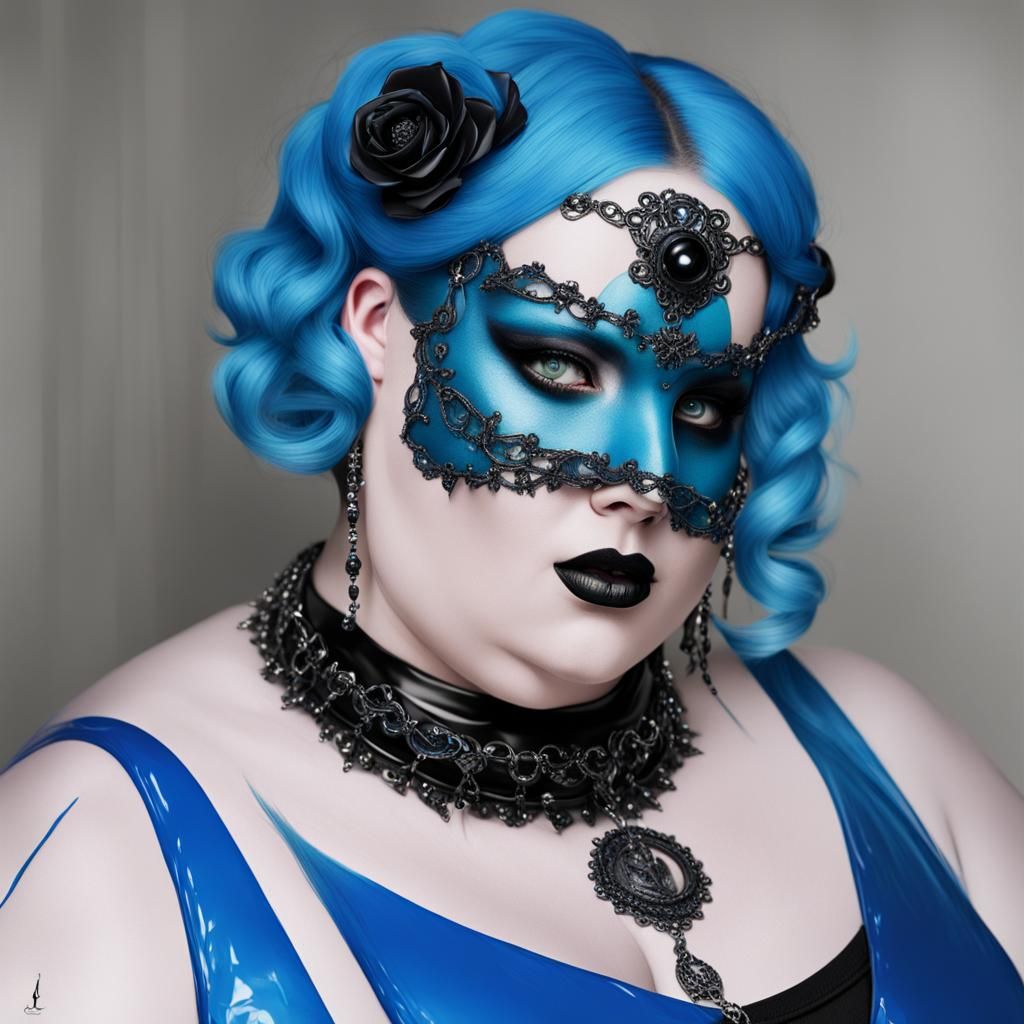 Gothic Cyberpunk Woman in Latex Mask