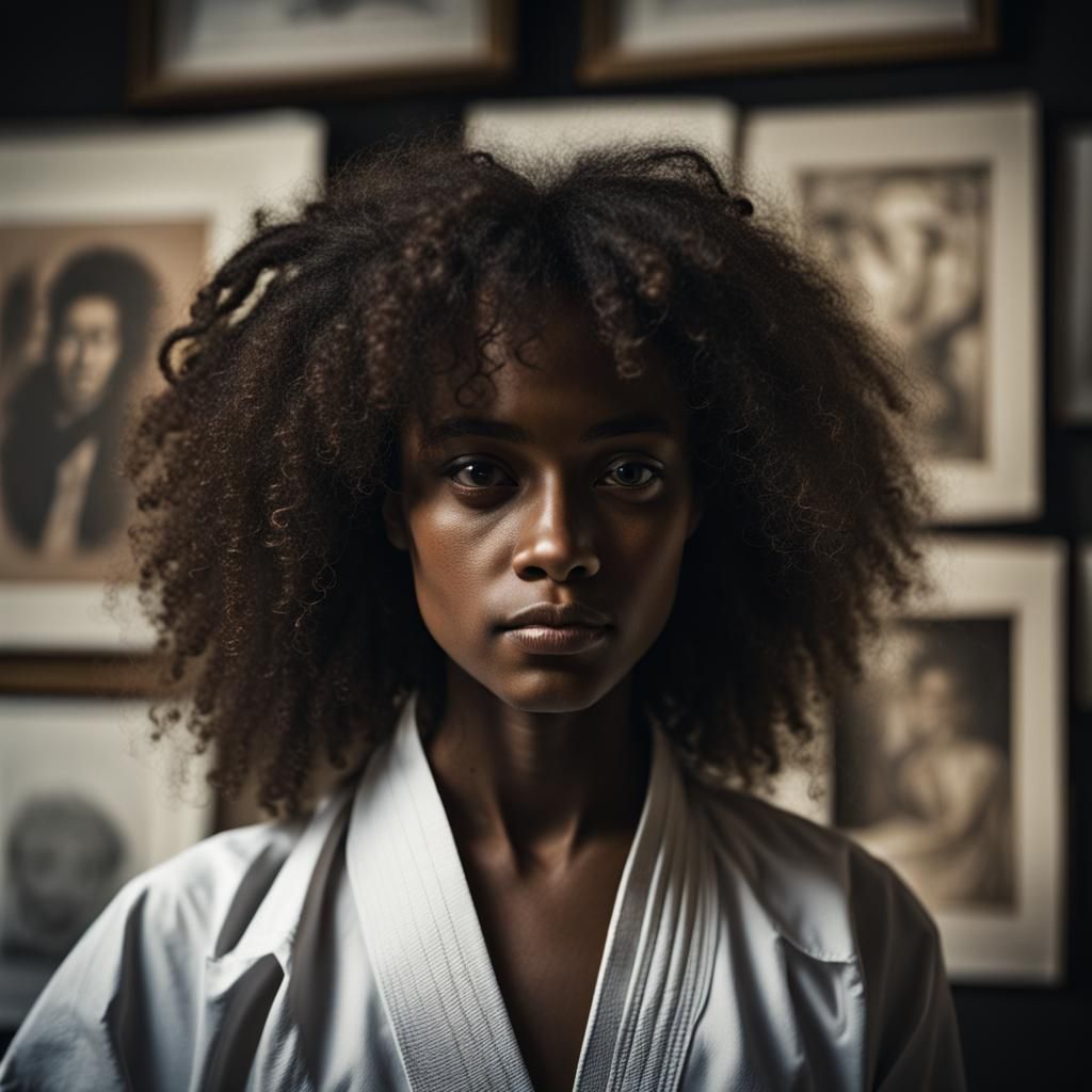 1970s Museum Portrait of Black Karate Student