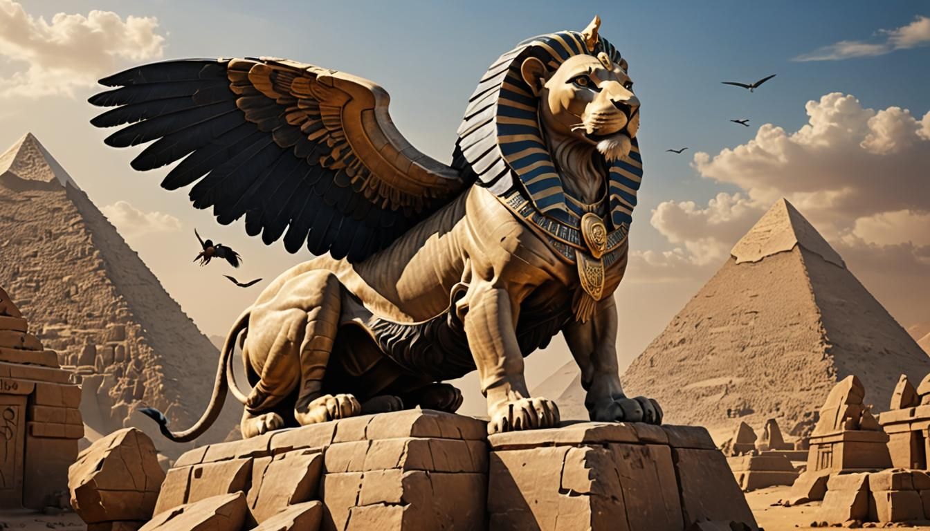 Criocephalic Sphinx Ready to Leap in Egypt