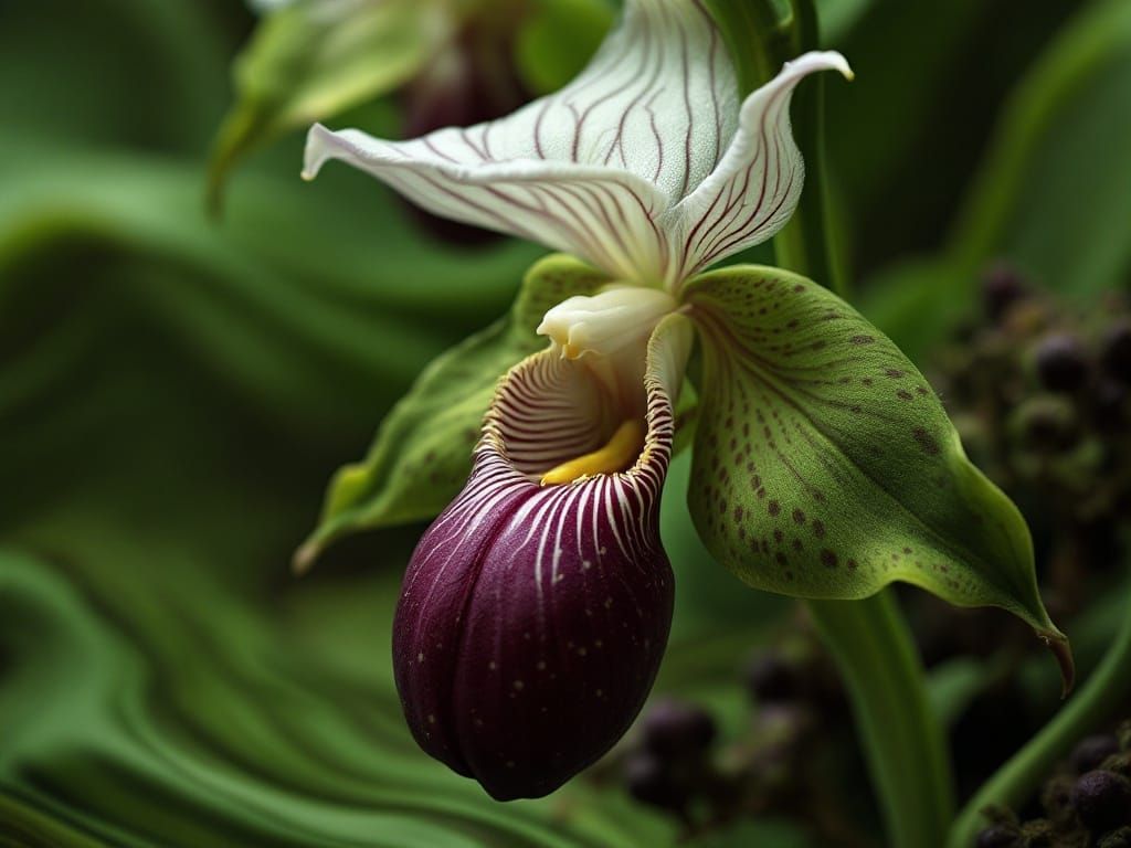 Surreal Orchid Portrait in Dreamlike Botanical Abstraction