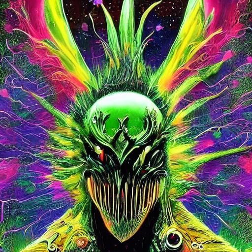 Green Knight Smoking with Marijuana Dragon Head