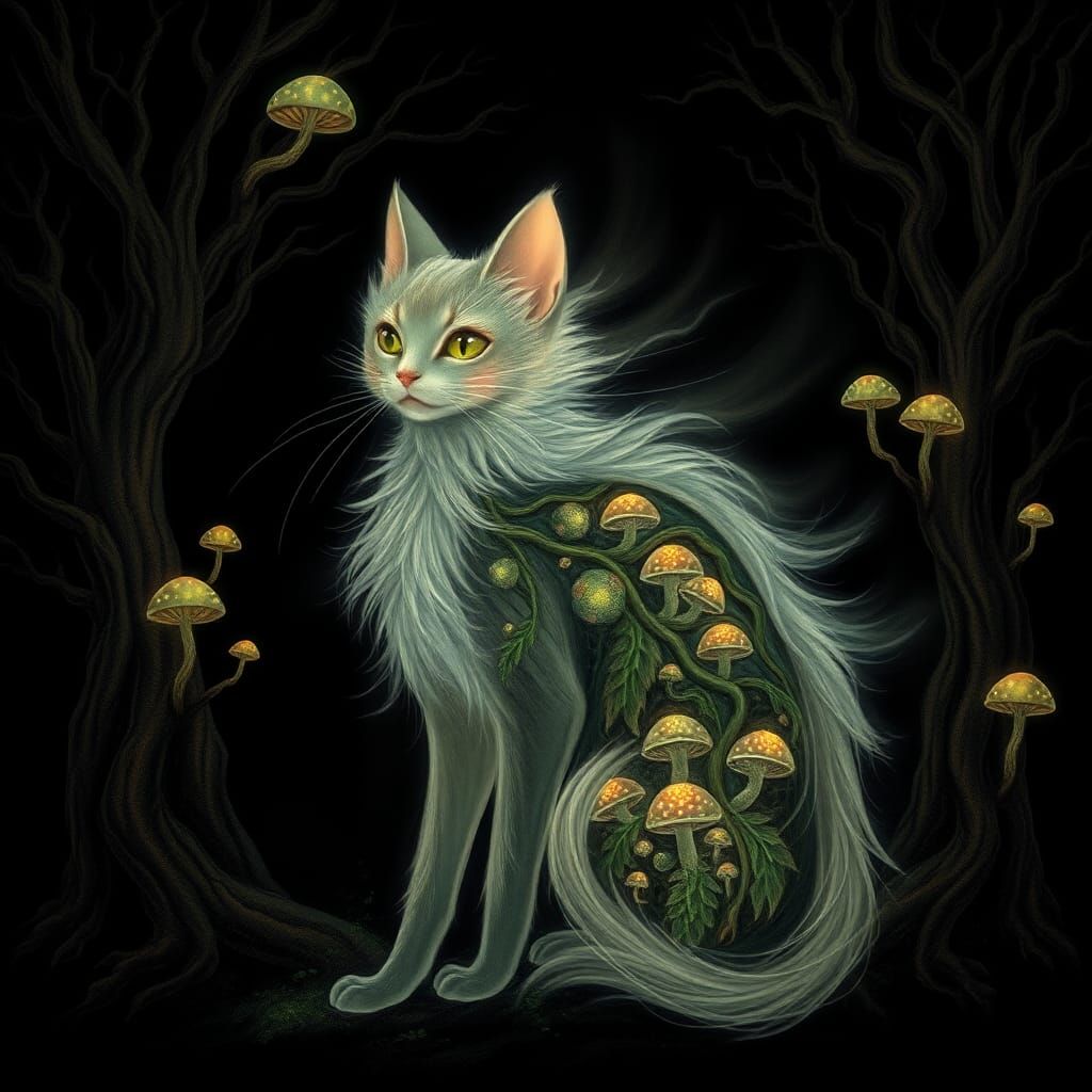 Ethereal Cat Reveals Magical Forest