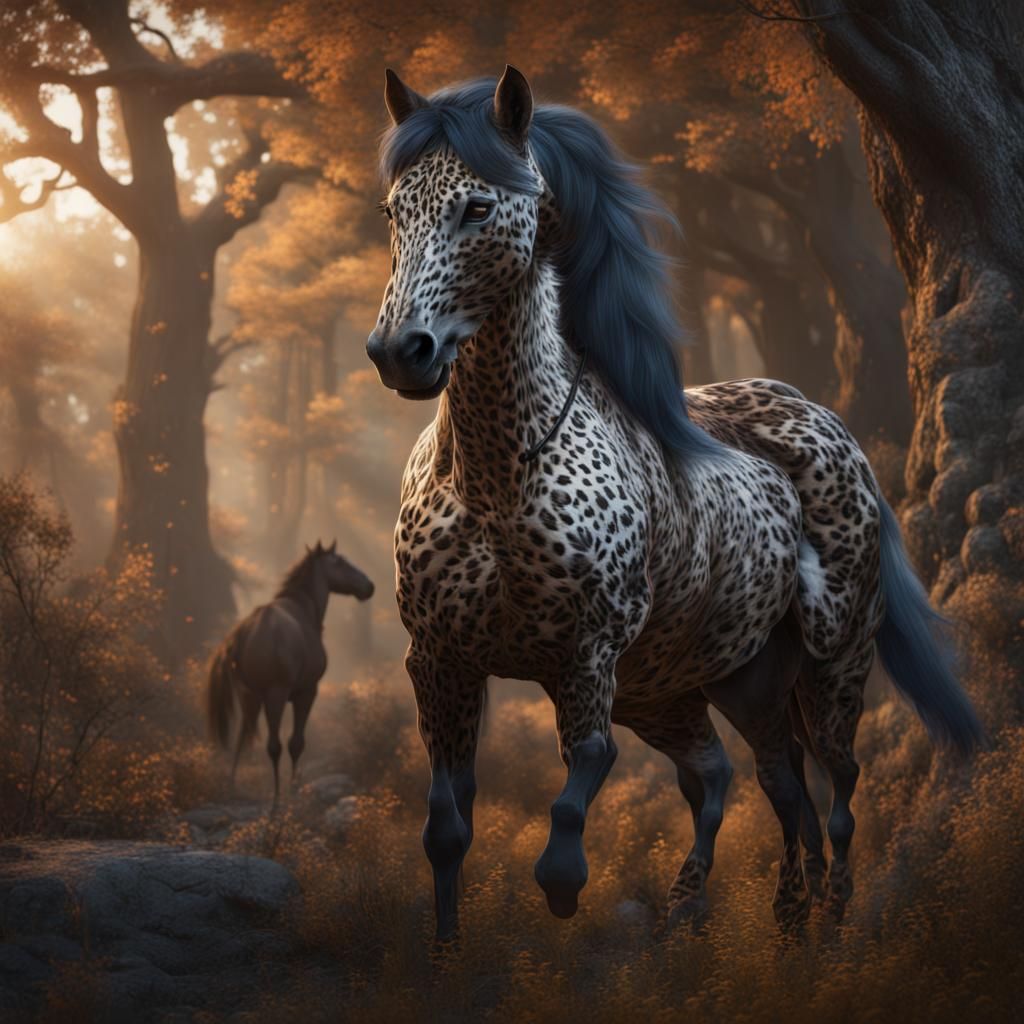 Leopard Print Horse Wolf Hybrid: Fantasy Concept Art