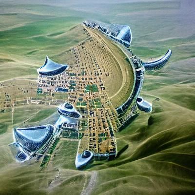 Futuristic Mongolian Cityscape: A Digital Rendering
