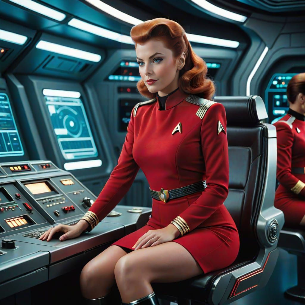 Starfleet Officer in Classic Enterprise Uniform