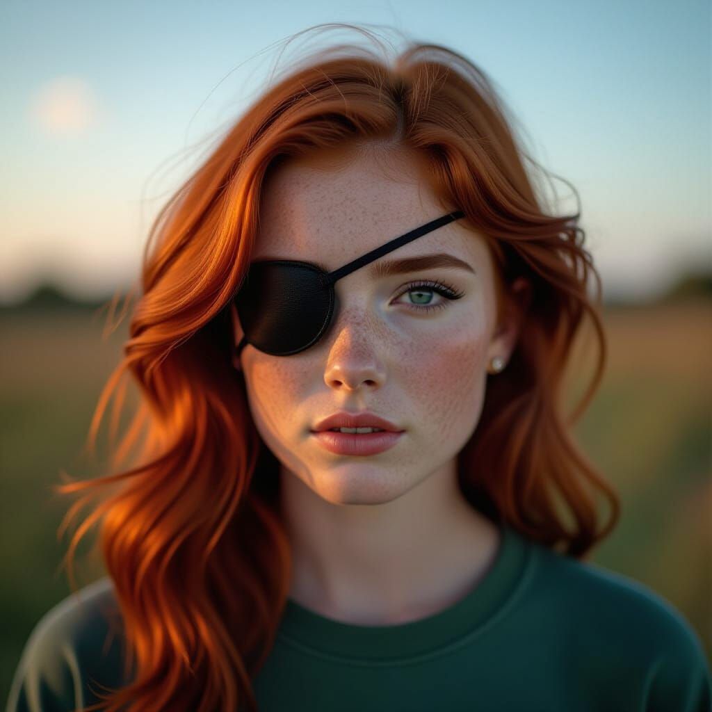 Redhead Teenager with Eyepatch and Braces
