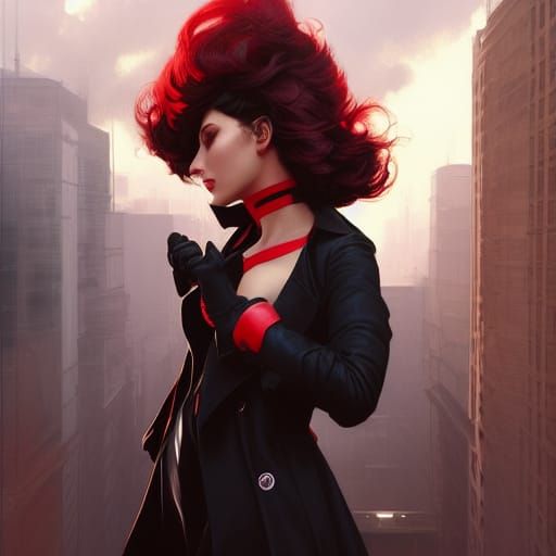 Spy Woman Portrait in Hyperdetailed Style