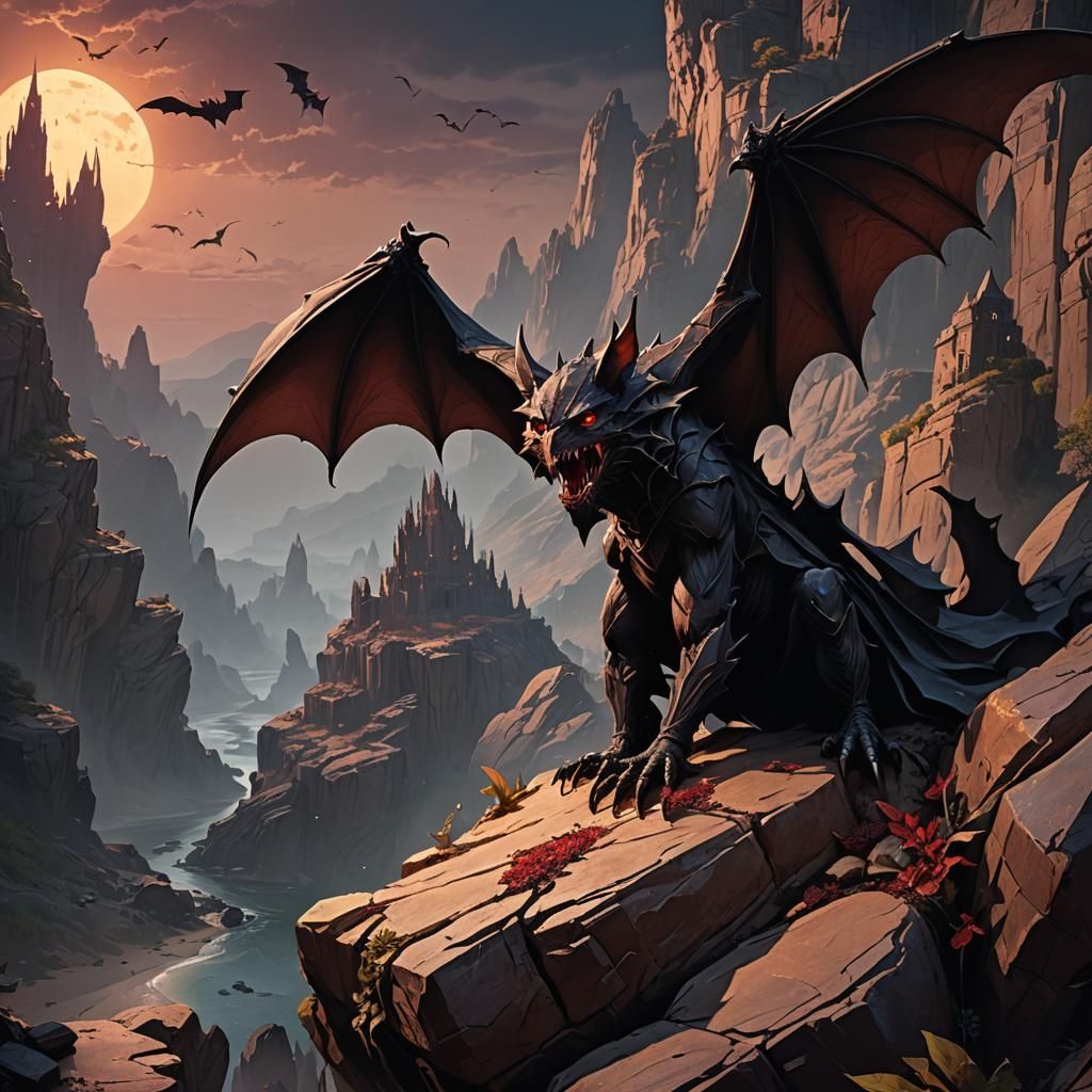 Blood Sand Bat: Dark Fantasy Concept Art