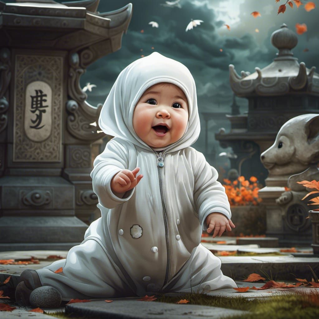 Cute Asian baby Ghost