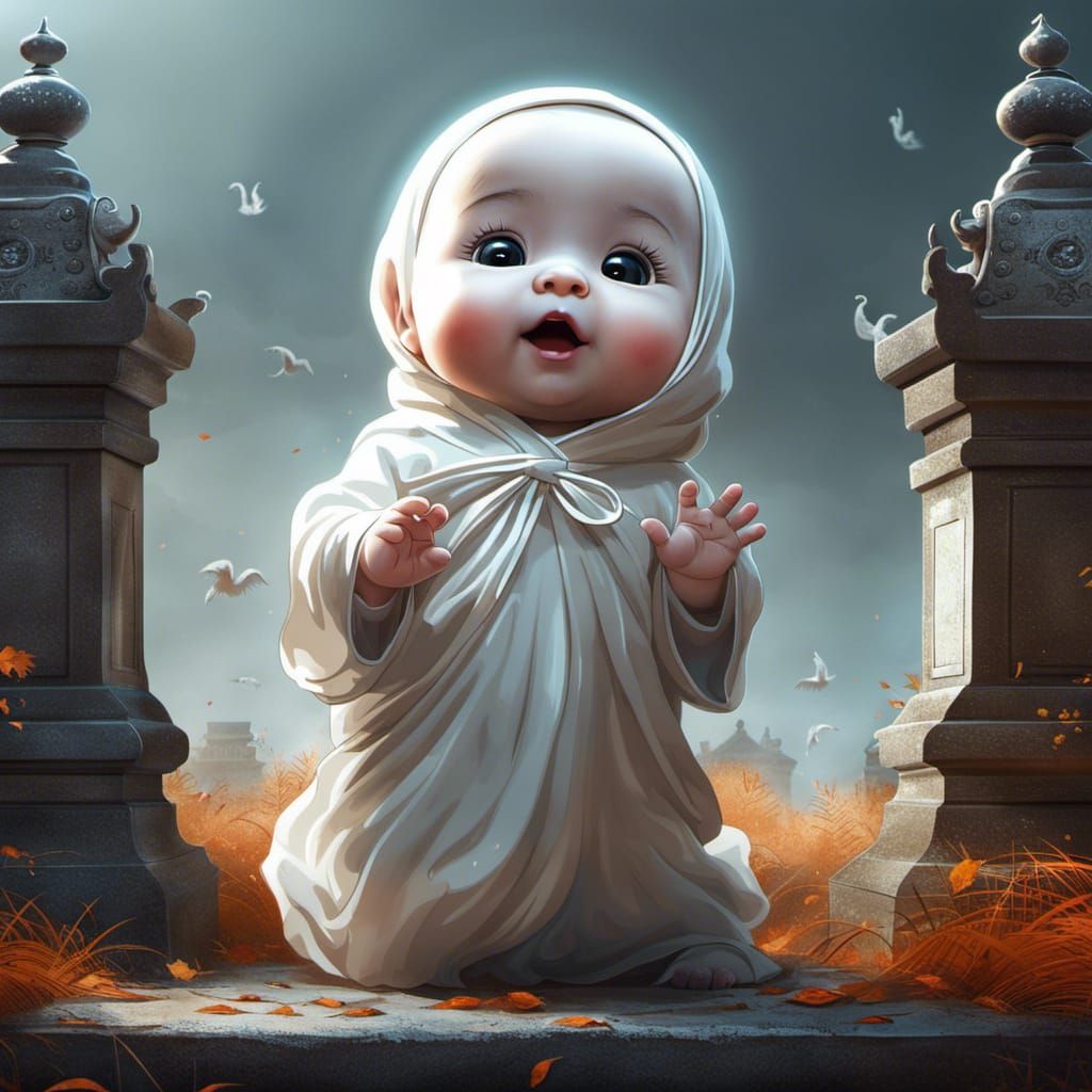 Cute Asian baby Ghost