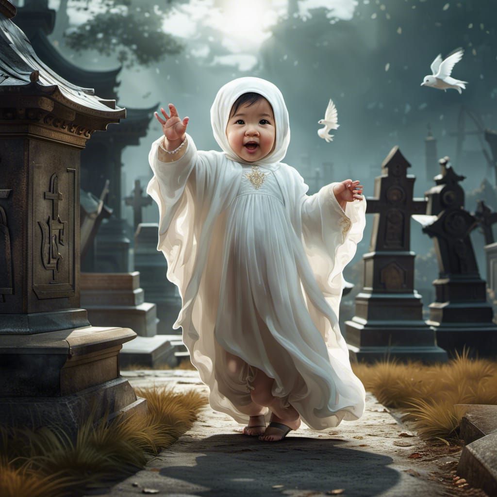 Cute Asian baby Ghost