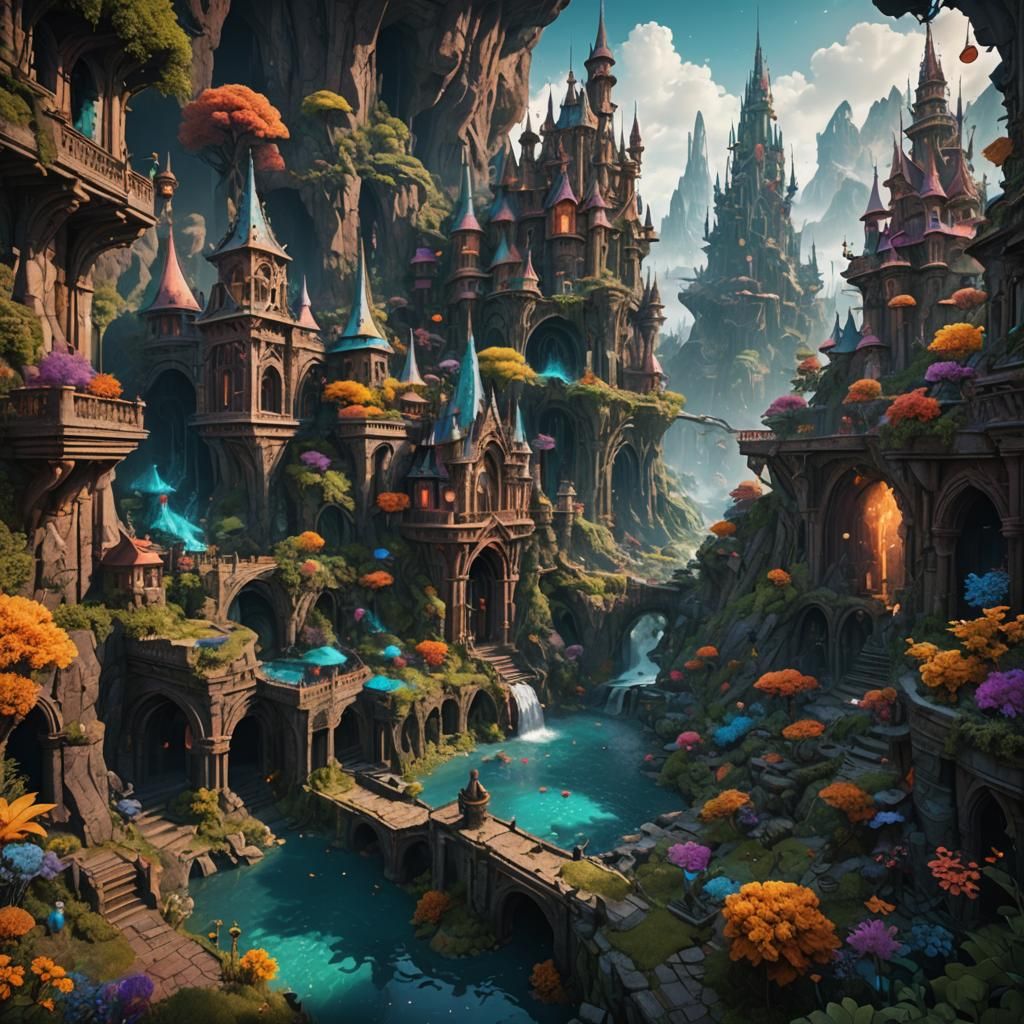 Fantastical Matte Painting with Deep Color