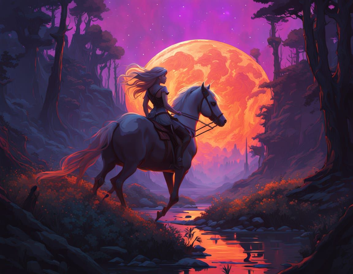 Dark Fantasy Centaur Archer in Vibrant Swamp Landscape