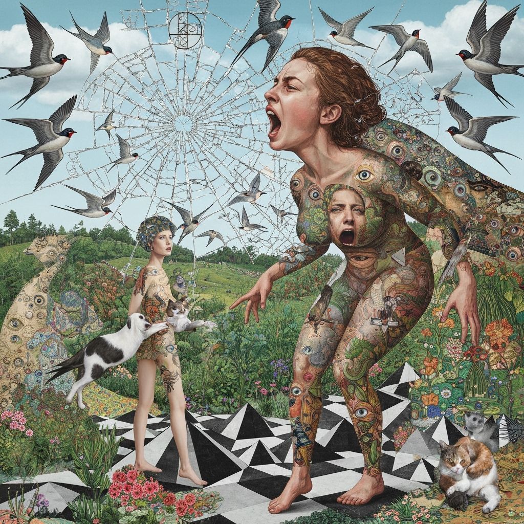 Angel of Memories Screaming Amidst Cosmic Surrealism