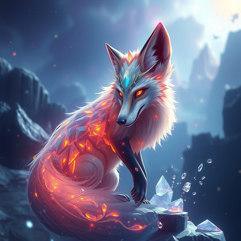 Crystal Fox in Detailed Matte Painting