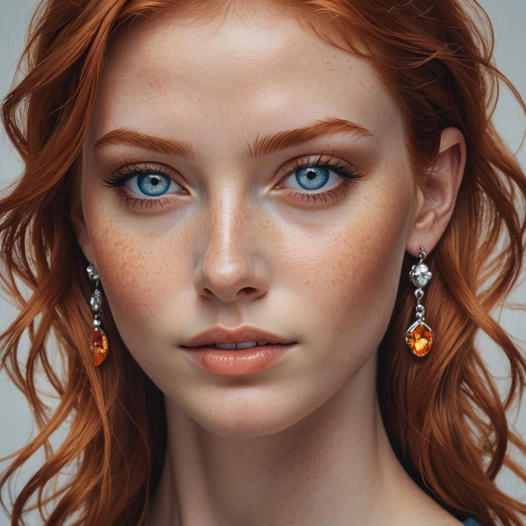 Ultra-Realistic Portrait of a Redhead Model