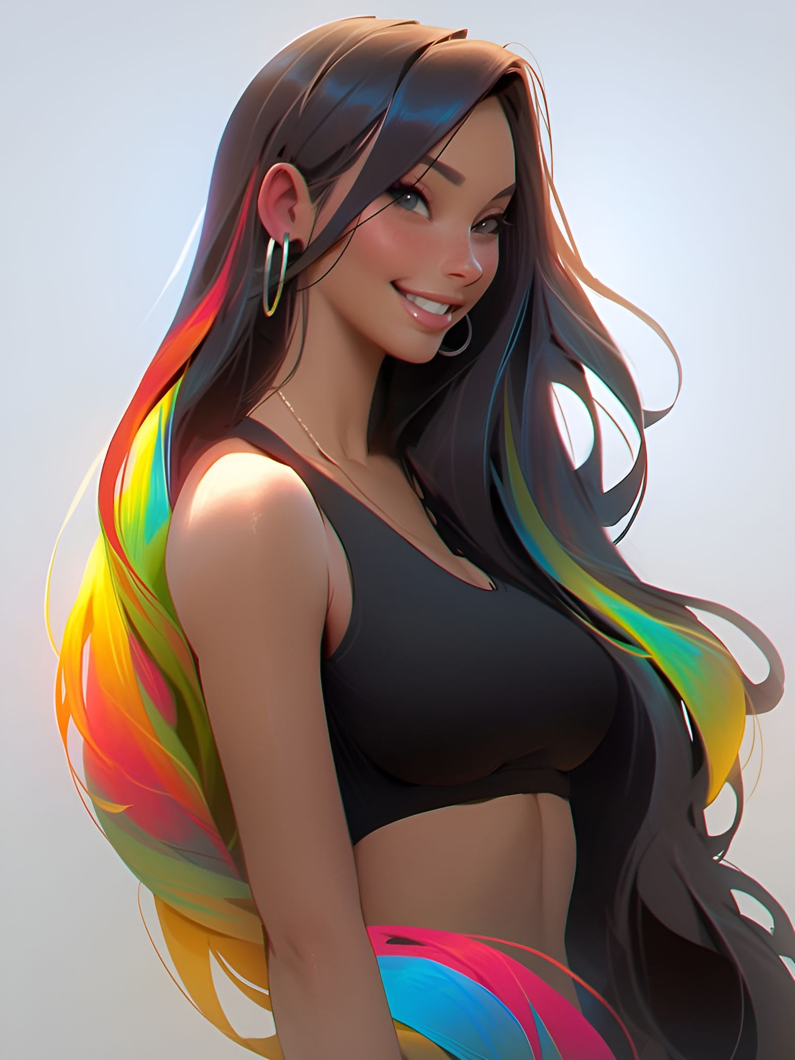 "Do You Like My New Highlights?" - a MidJourney/Niji Creation