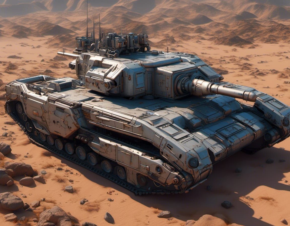 Futuristic Military Tank with Intricate Mech Details