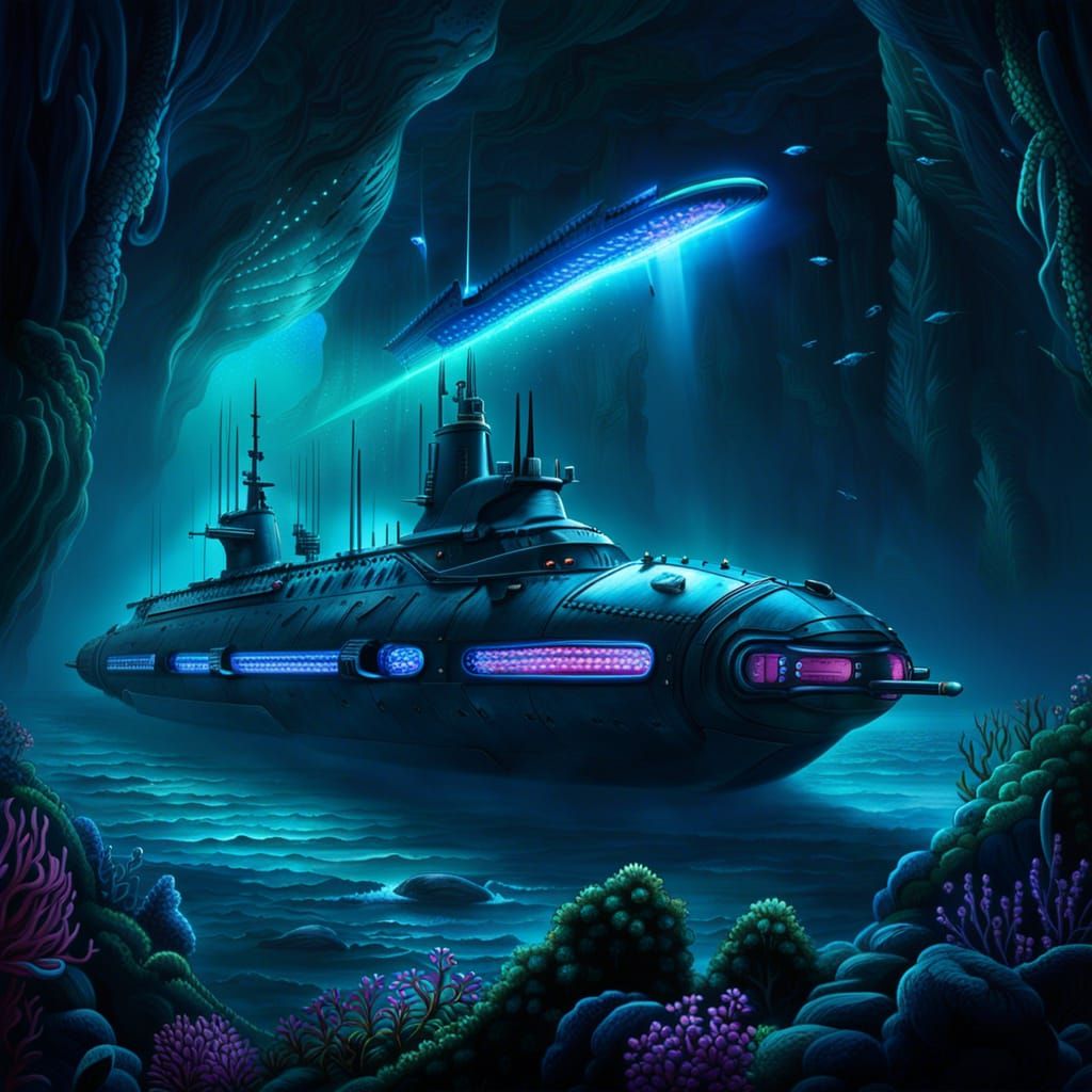 Imposing Submarine Cuts Through Dark Ocean Depths